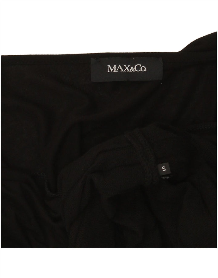 Max & Co. Vestido recto de manga 3/4 para mujer UK 8 Small Negro