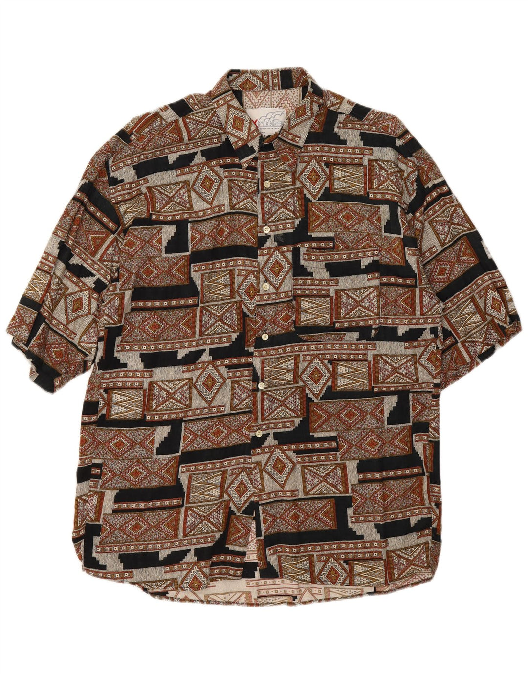 Explorer Camisa Manga Corta Hombre XL Marrón Geométrico
