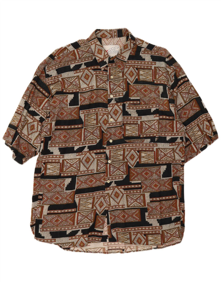 Explorer Camisa Manga Corta Hombre XL Marrón Geométrico