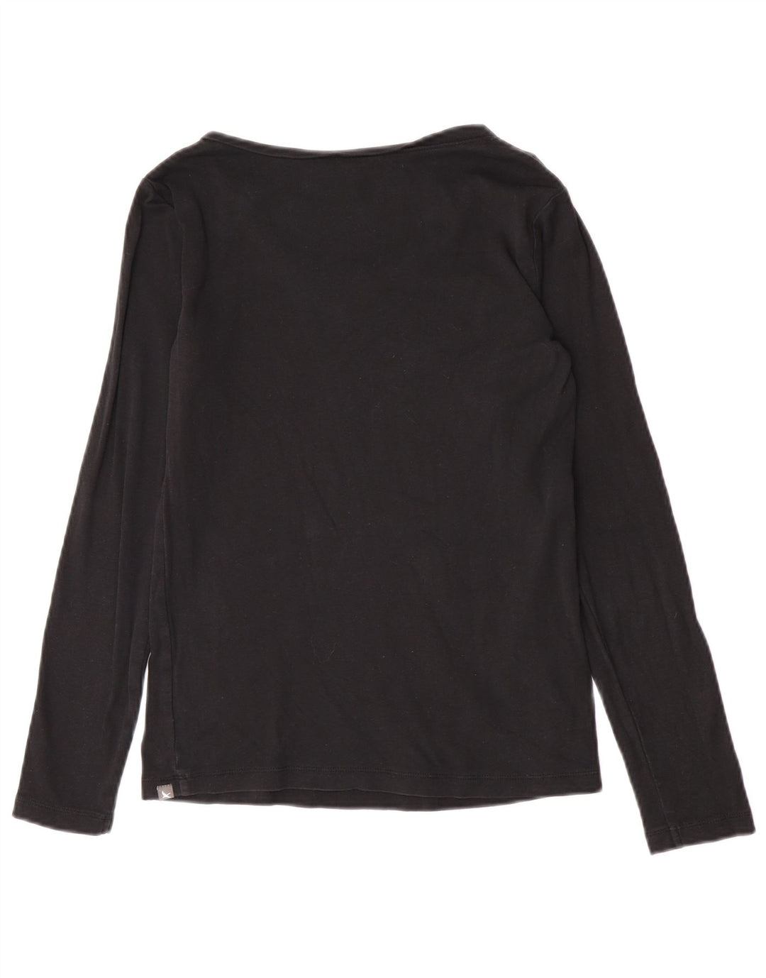 Eddie Bauer Top para mujer de manga larga UK 10 Small Black Cotton