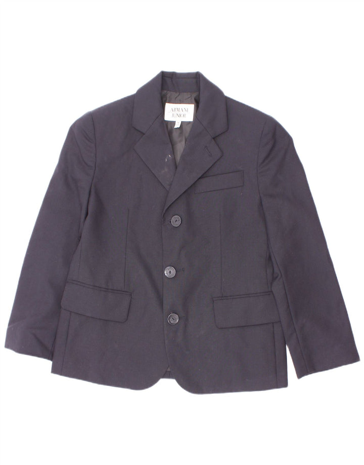 Armani Junior Chaqueta tipo blazer de 3 botones para niño 6-7 años Lana azul marino