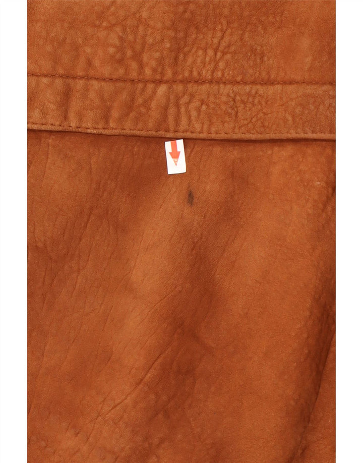 Essebi Chaqueta de cuero para hombre UK 40 Large Cuero marrón