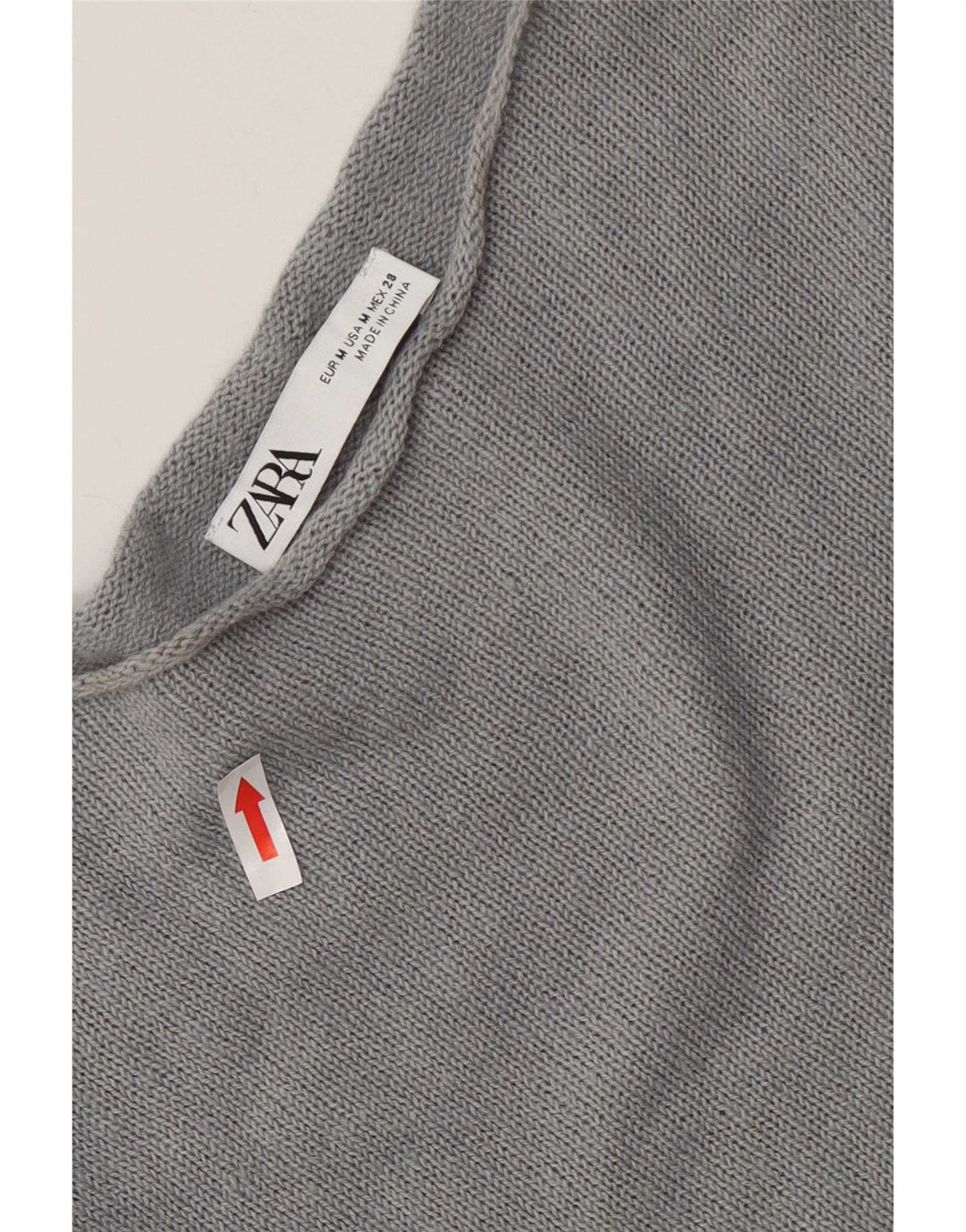 Zara - Jersey extragrande con cuello barco para mujer, talla 40, algodón gris medio
