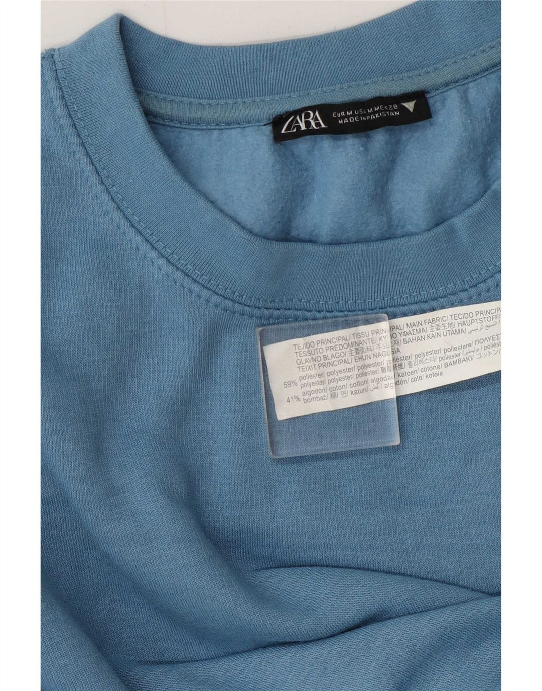 Zara Mujer Sudadera Jumper UK 44 Medio Azul Poliéster