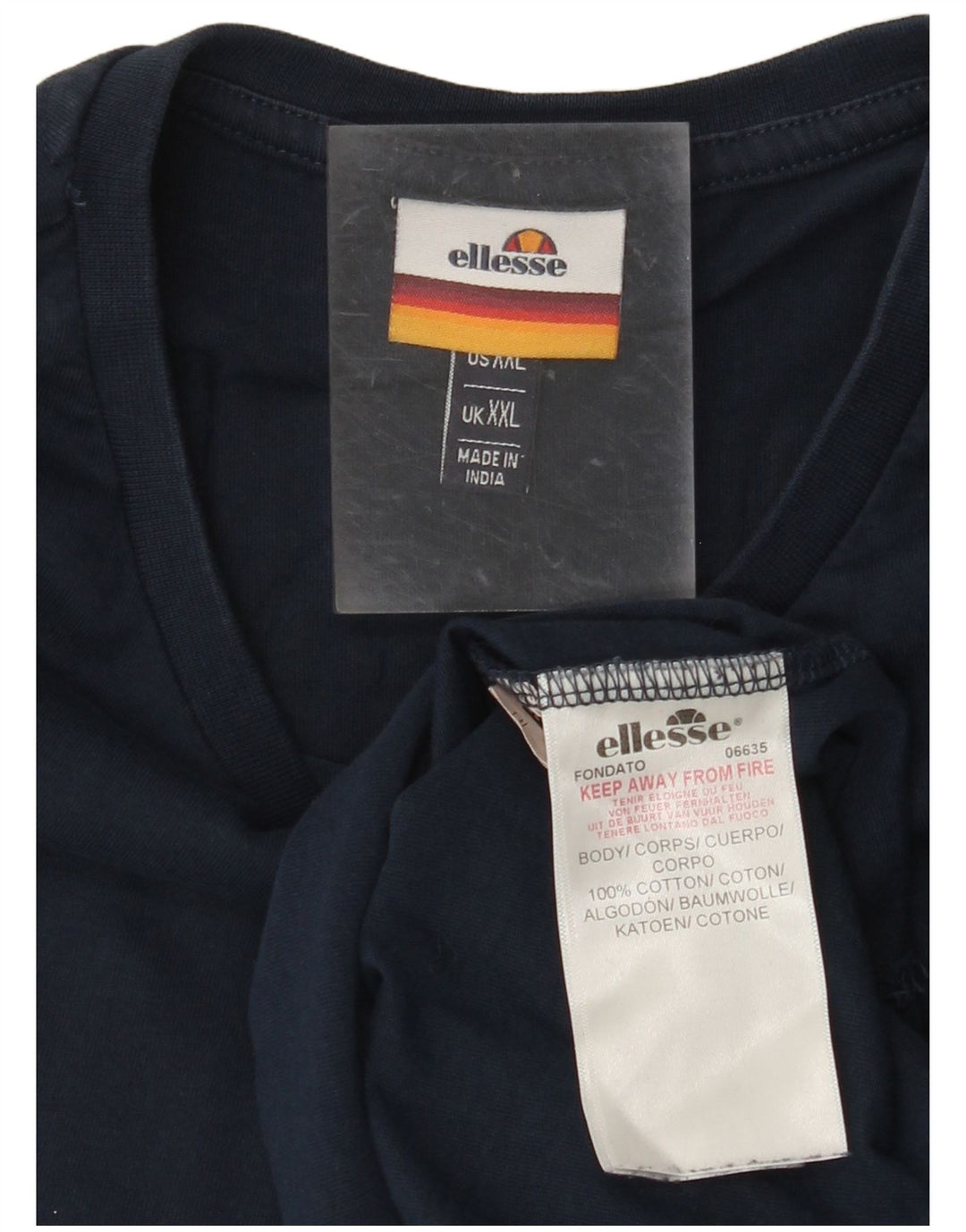 ELLESSE Camiseta gráfica para hombre Top 2XL Azul marino Algodón