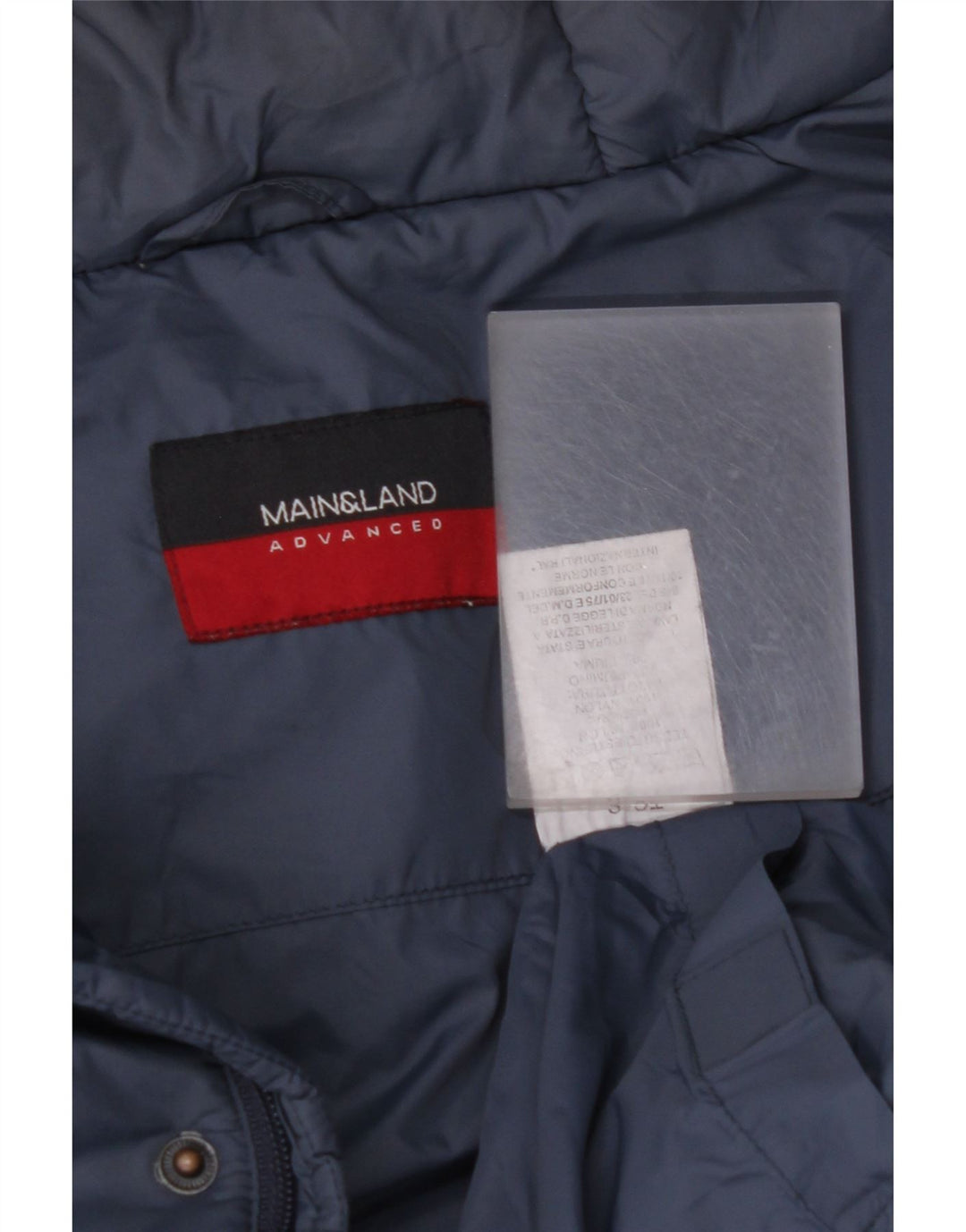 VINTAGE Hombres Loose Fit Abrigo acolchado con capucha Reino Unido 36 Pequeño Nylon Azul