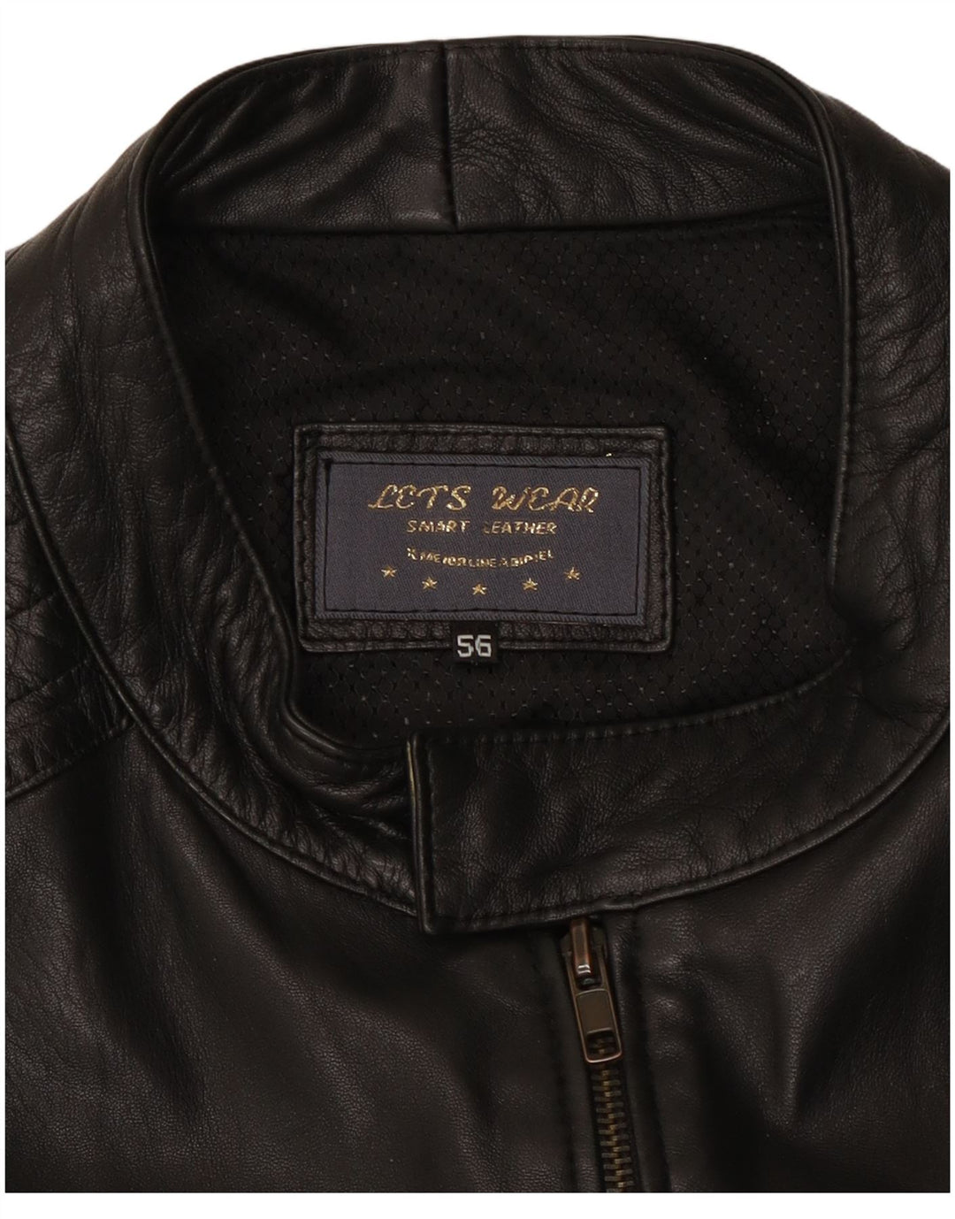 Vintage chaqueta de cuero para hombre Reino Unido 38 cuero negro medio