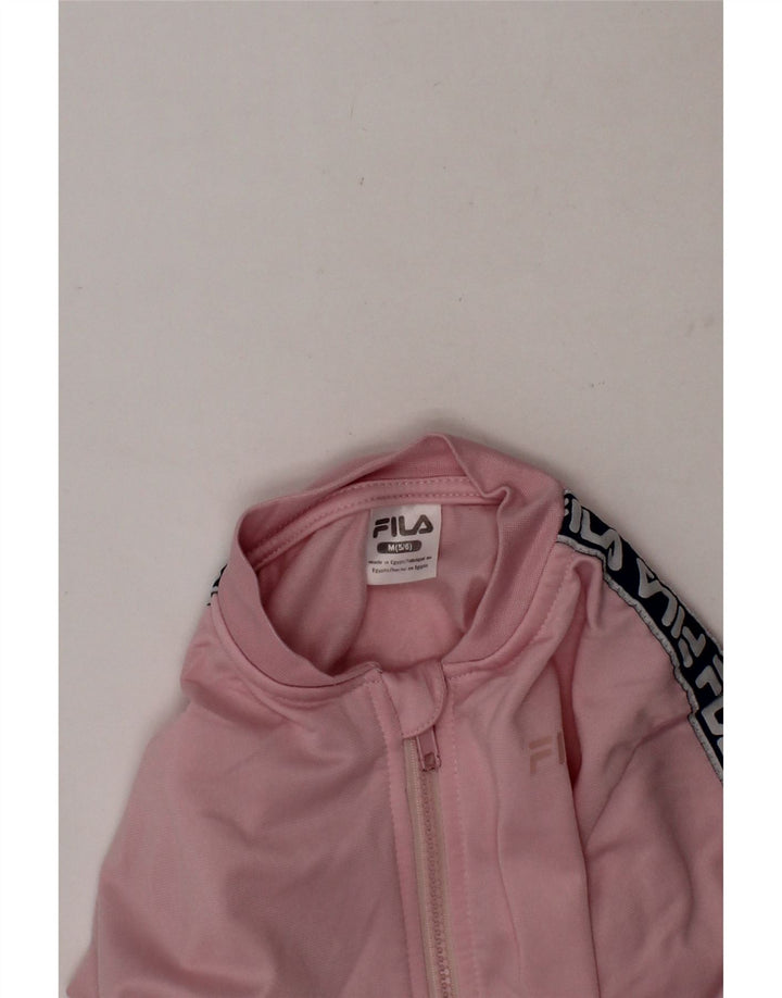 FILA Girls Graphic Tracksuit Top Jacket 5-6 Years Medium Pink Vintage Fila and Second-Hand Fila from Messina Hembry 