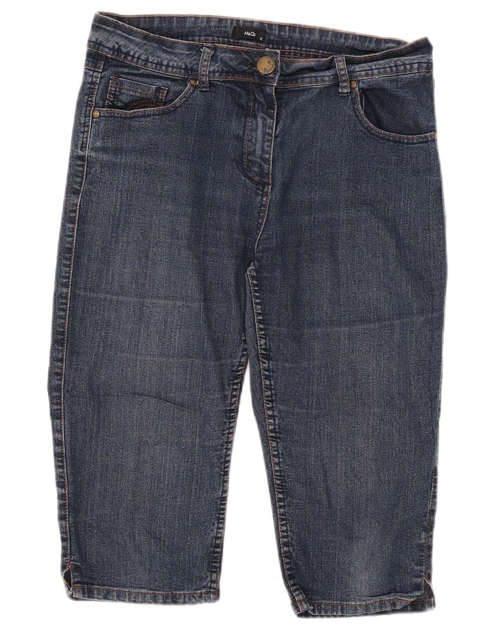 M&Co Bermudas vaqueras para mujer UK 12 Medium W32 Algodón azul