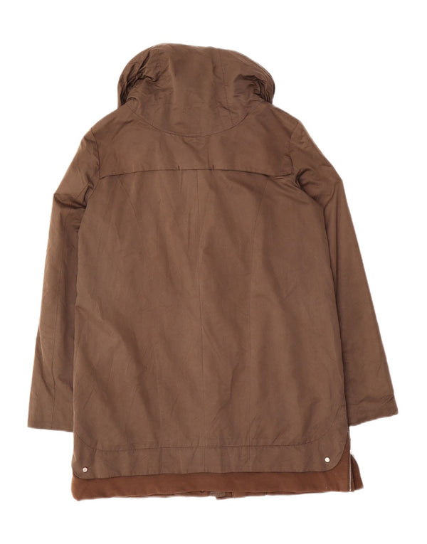Zara Mujer Parka Chaqueta UK 44 Marrón Medio Poliamida