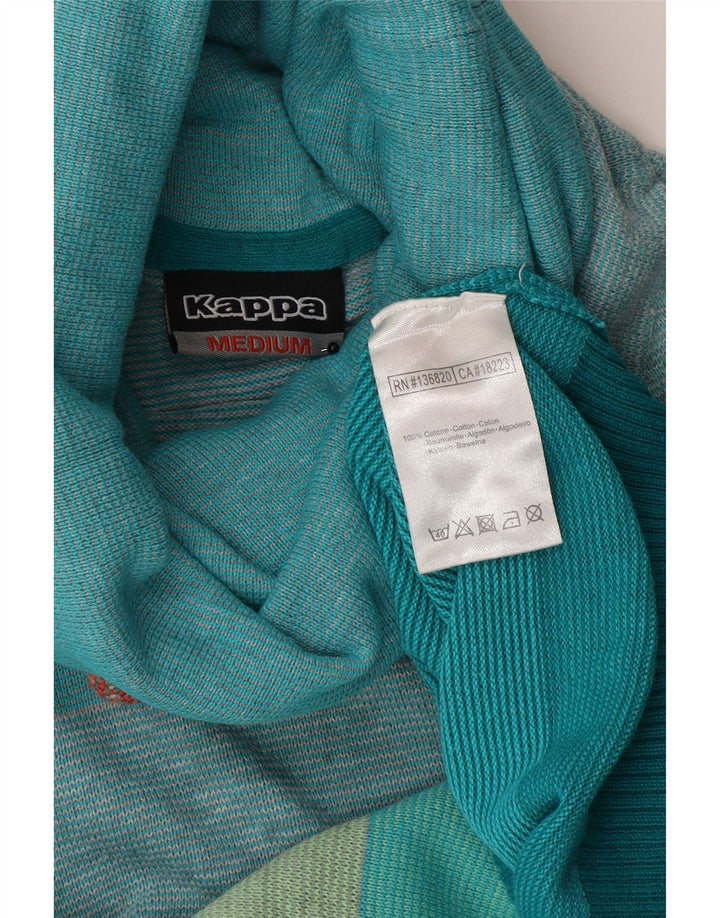 Kappa Hombre Jersey Con Cuello Vuelto Jersey De Algodón A Rayas Azul Medio
