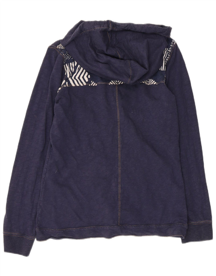 Champion Sudadera con capucha y cremallera gráfica para mujer UK 12 Medium Azul marino Algodón