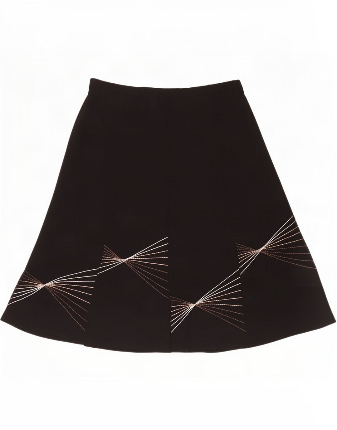 Marks & Spencer Falda acampanada con patrón abstracto para mujer, talla 40, talla grande, W40, color negro