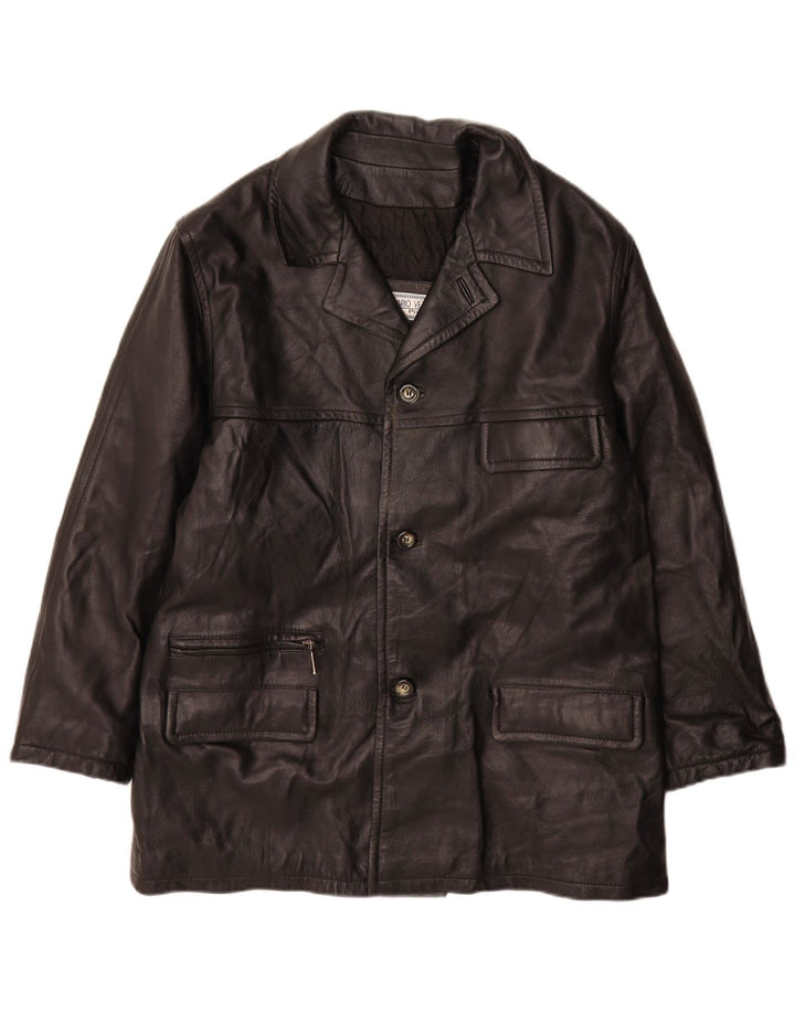 Dario Vetti Chaqueta de cuero para hombre IT 50 Large Cuero negro