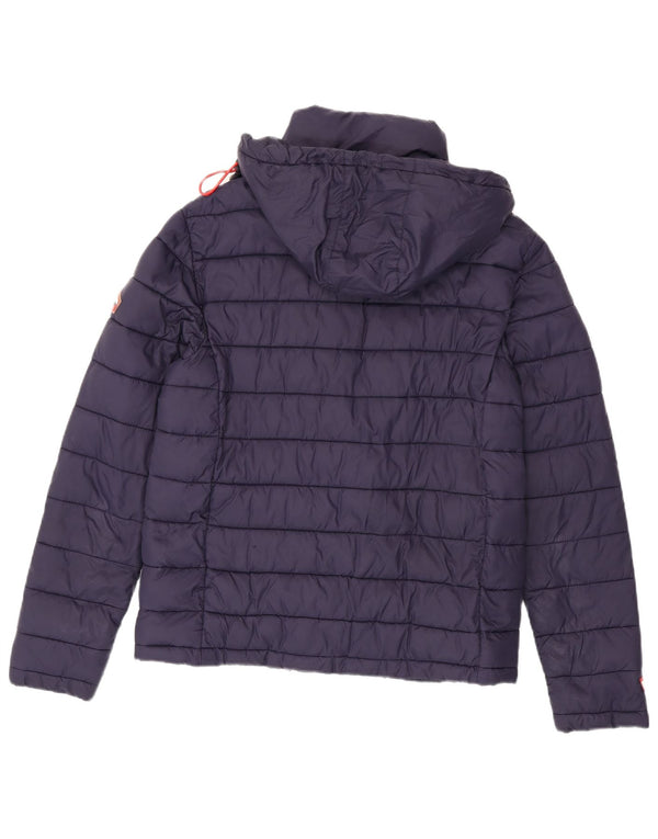 Superdry Mujer Chaqueta Acolchada Con Capucha ES 40 XL Nylon Azul Marino