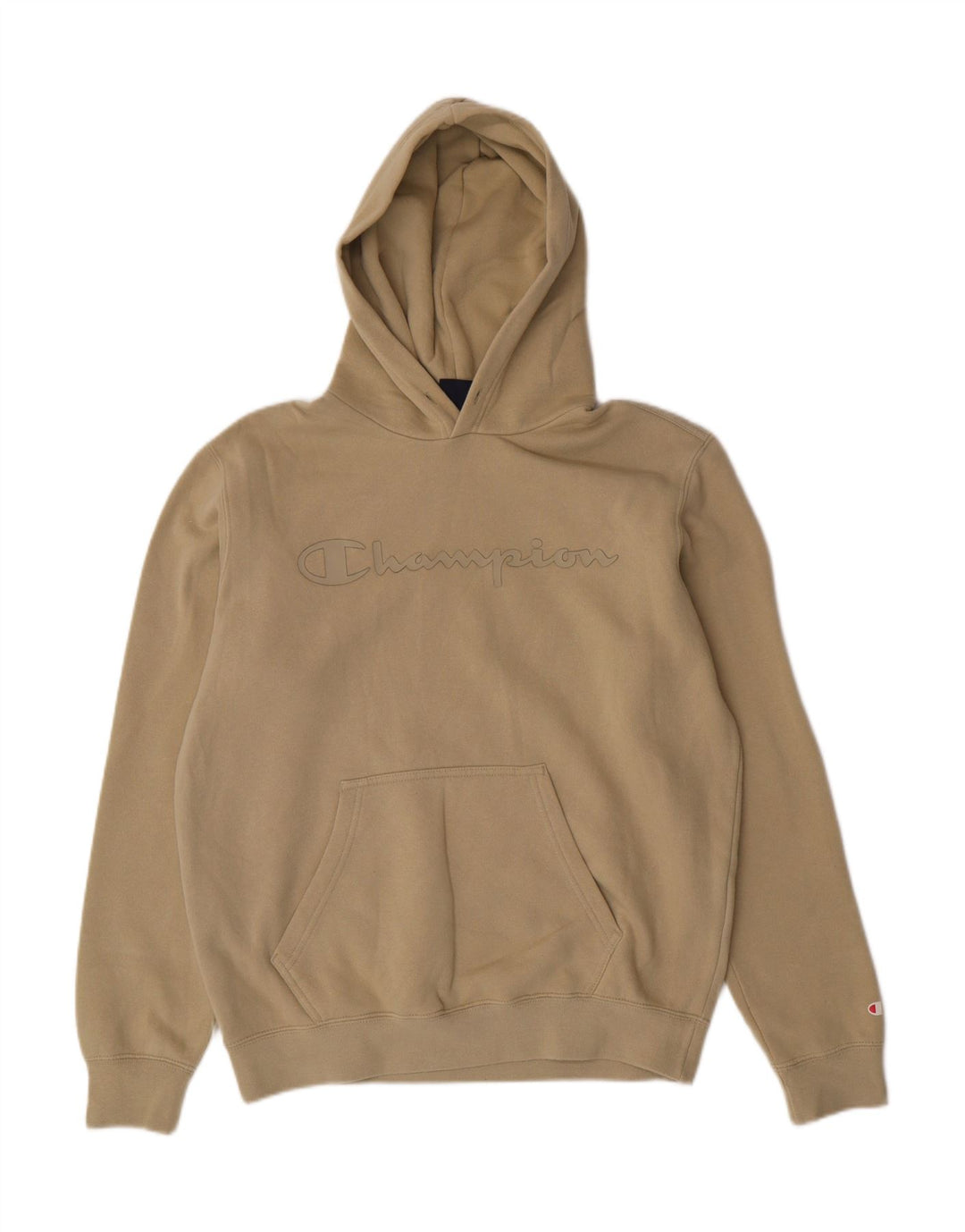 CHAMPION Mens Graphic Hoodie Jumper Medium Khaki Cotton Vintage Champion and Second-Hand Champion from Messina Hembry 