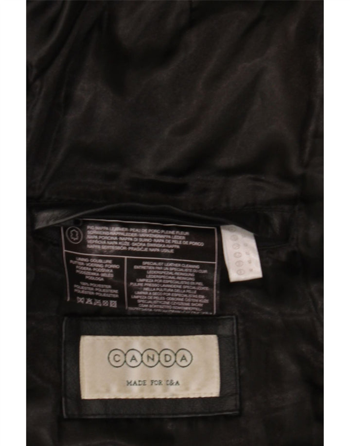 Canda Chaqueta de cuero para hombre IT 52 XL Cuero negro