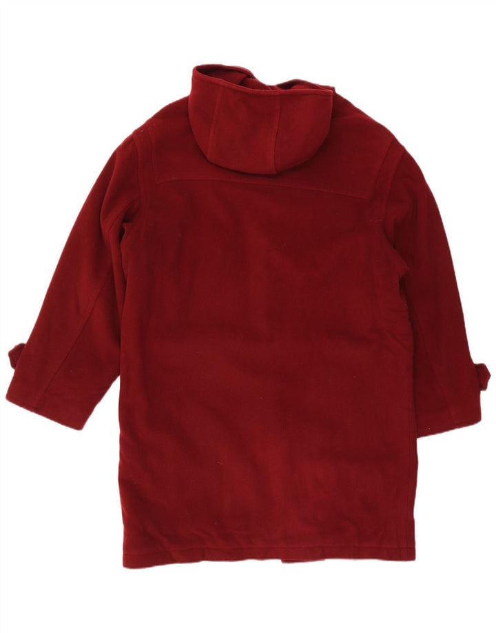 Vintage mujer con capucha Duffle abrigo IT 52 2XL lana roja