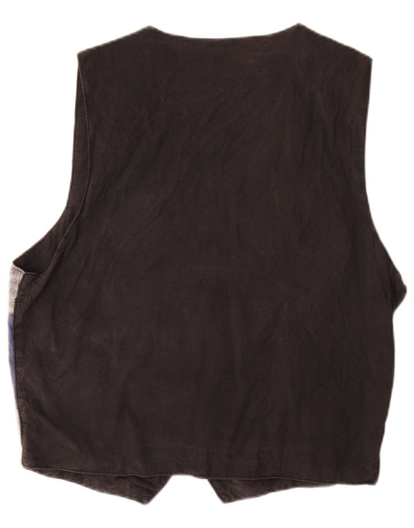 Vintage hombres chaleco grande multicolor patchwork algodón boho