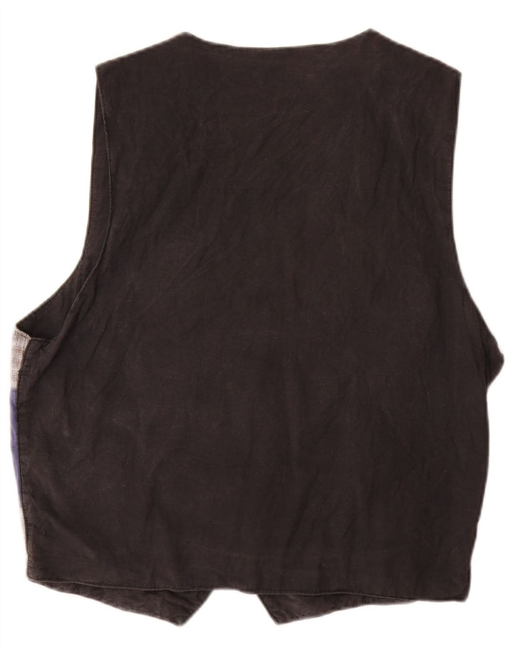 Vintage hombres chaleco grande multicolor patchwork algodón boho