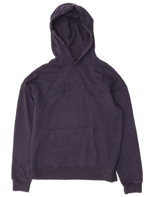 Jack Wills Jersey con capucha de gran tamaño para mujer con gráfico UK 6 XS Azul marino Algodón