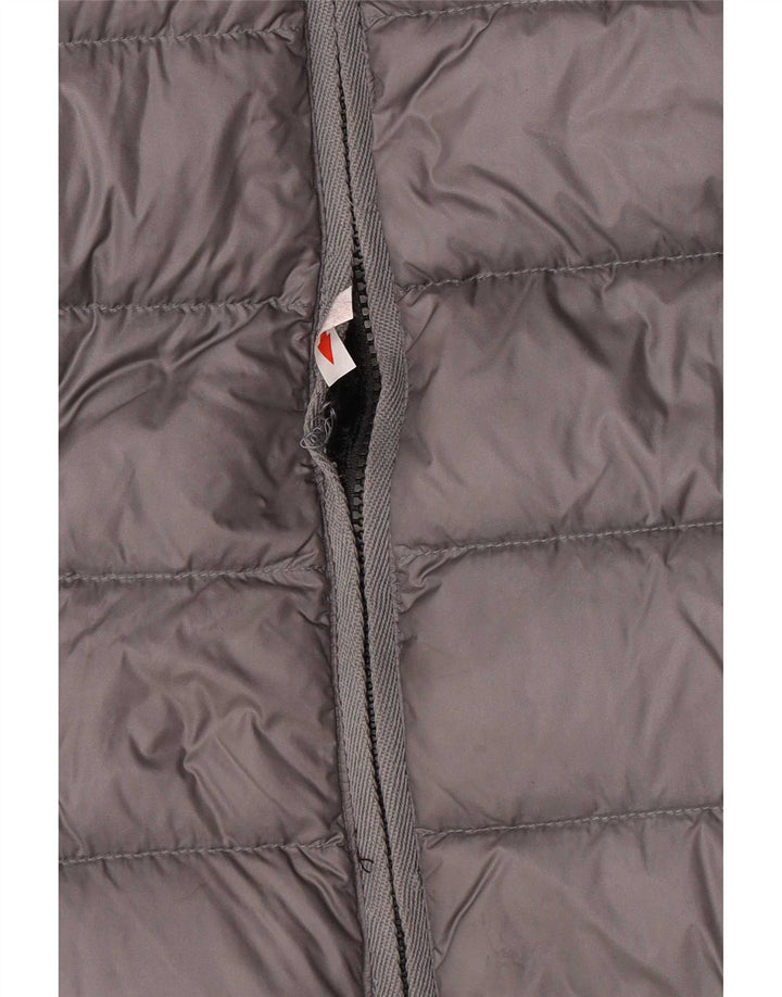 Blauer Chaqueta acolchada con capucha para mujer UK 44 Poliamida gris medio