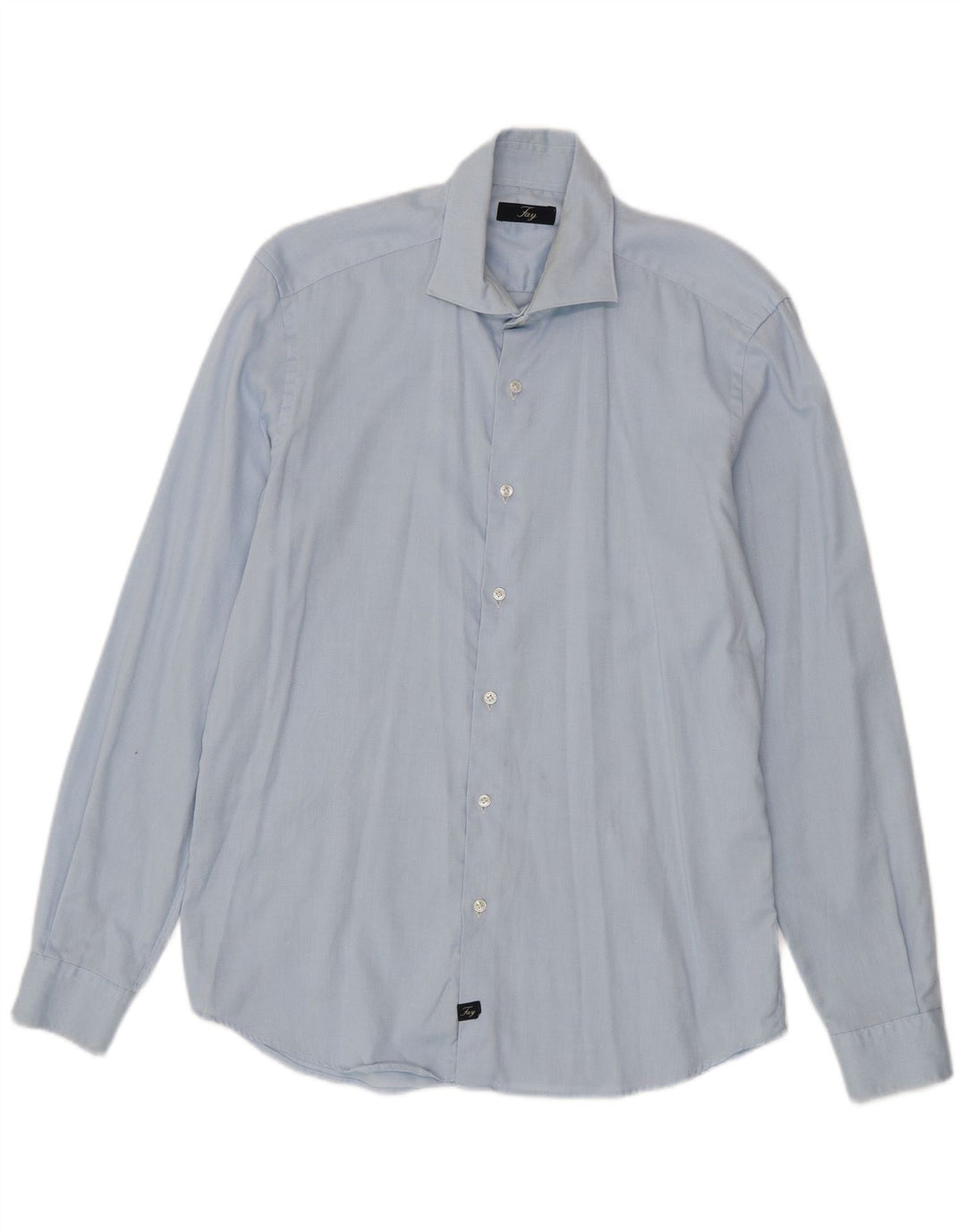 Camisa Fay Hombre Talla 41 16 Grande Azul Algodón