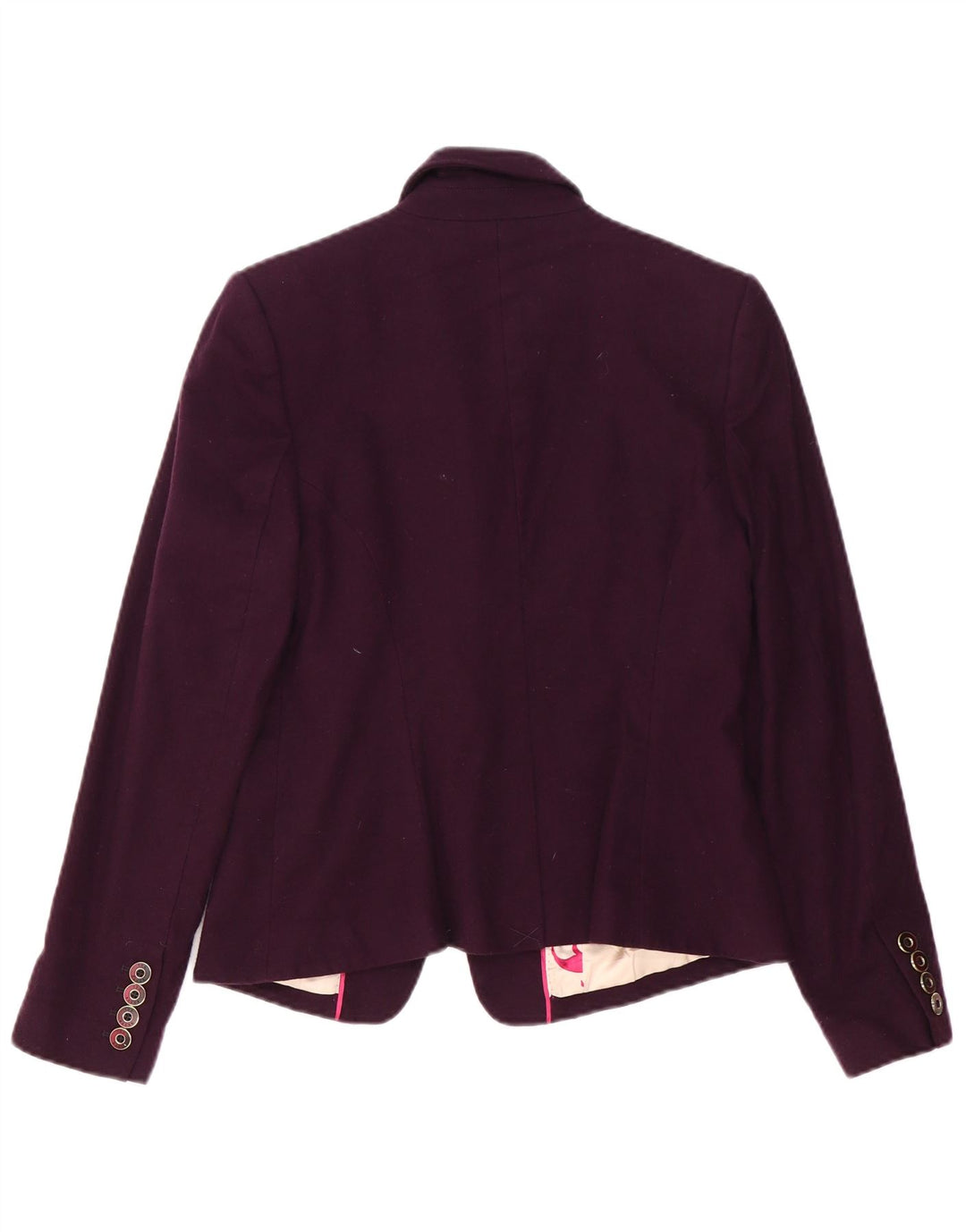 Ted Baker Chaqueta tipo blazer con 1 botón para mujer, talla 3, lana morada mediana