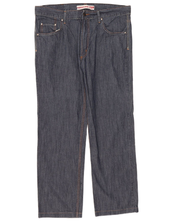 Carrera Mens 700 Regular Straight Jeans IT 52 XL W36 L29 Algodón Azul