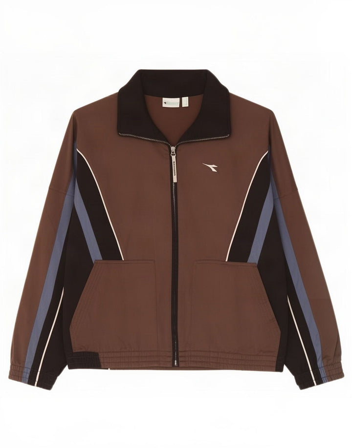 Diadora Hombre Chándal Top Jacket IT 52 Large Marrón Colorblock Poliéster