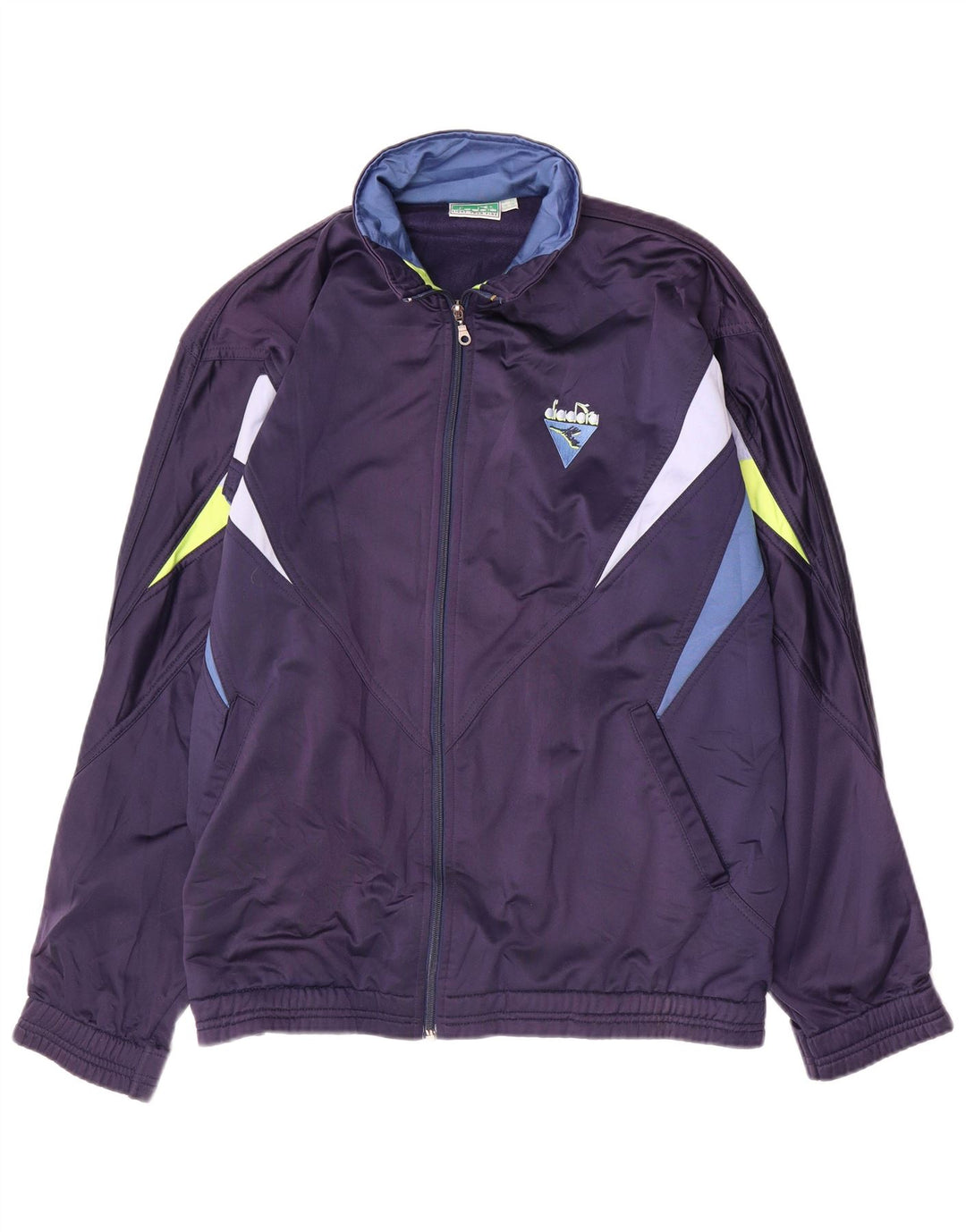 DIADORA Chaqueta de chándal para hombre ES 46 XL Azul marino Colorblock Poliéster