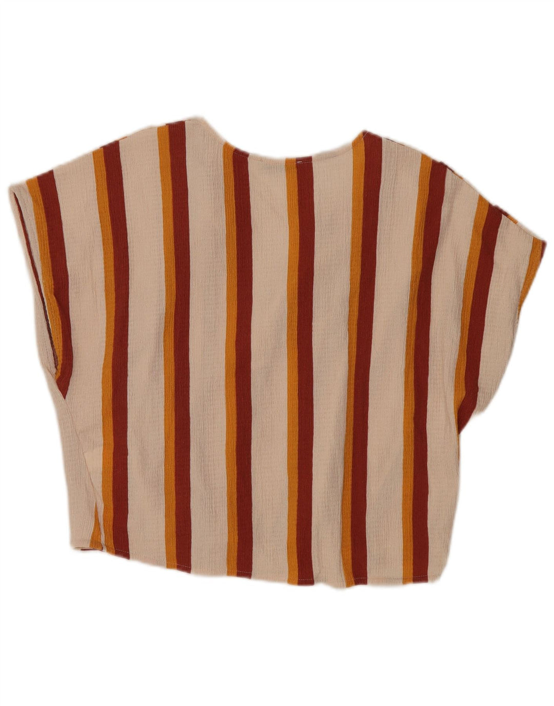 Zara Mujer Trafaluc Blusa Top UK 40 Grande Poliéster A Rayas Blanco Roto