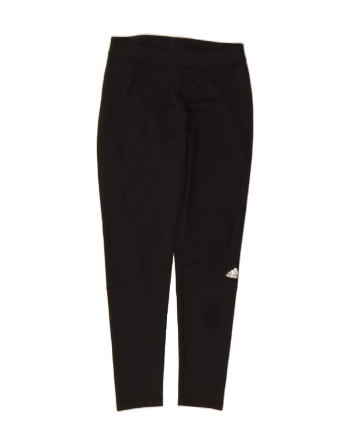 ADIDAS Womens Leggings UK 12/14 Medium  Black Polyester Vintage Adidas and Second-Hand Adidas from Messina Hembry 