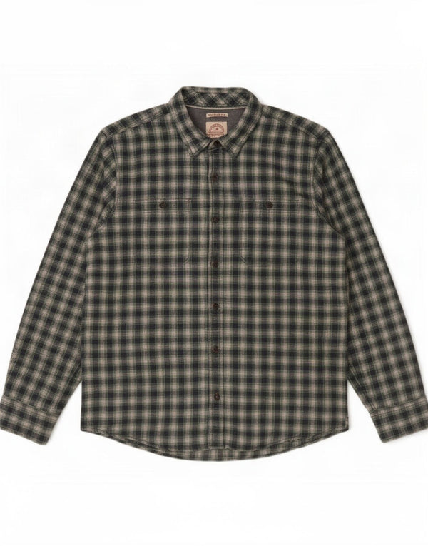 Camisa de franela de corte regular para hombre de Fat Face XL de algodón a cuadros verdes
