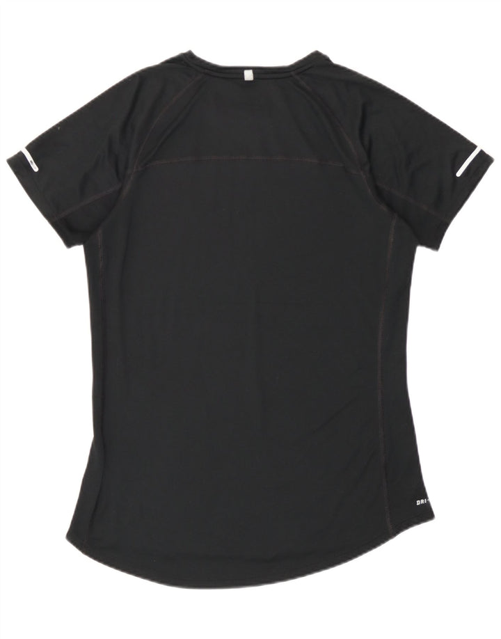 Nike Mujer Dri Fit Camiseta Top UK 12 Mediano Negro Poliéster
