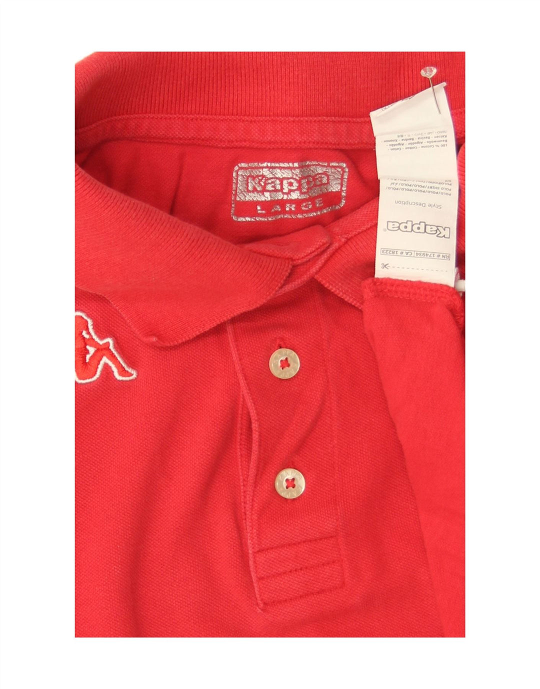 Kappa Polo Hombre Grande Rojo Algodón