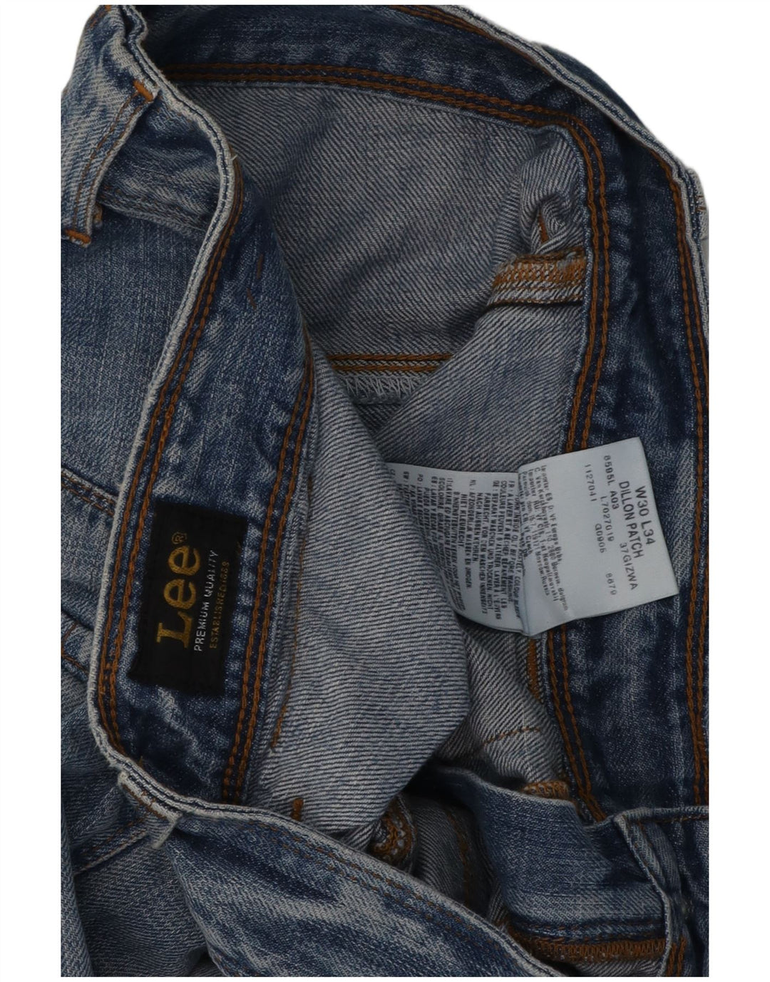 Vaqueros rectos con parche Dillon para hombre Lee W30 L29 Algodón azul