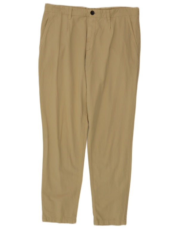 Zara Mens Slim Chino Pantalones EU 40 Medium W31 L28 Algodón Beige