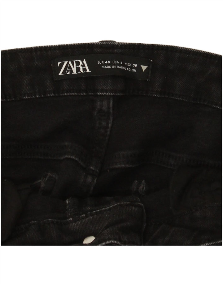 Zara Jeans ajustados desgastados para mujer EU 40 Medium W30 L27 Algodón negro