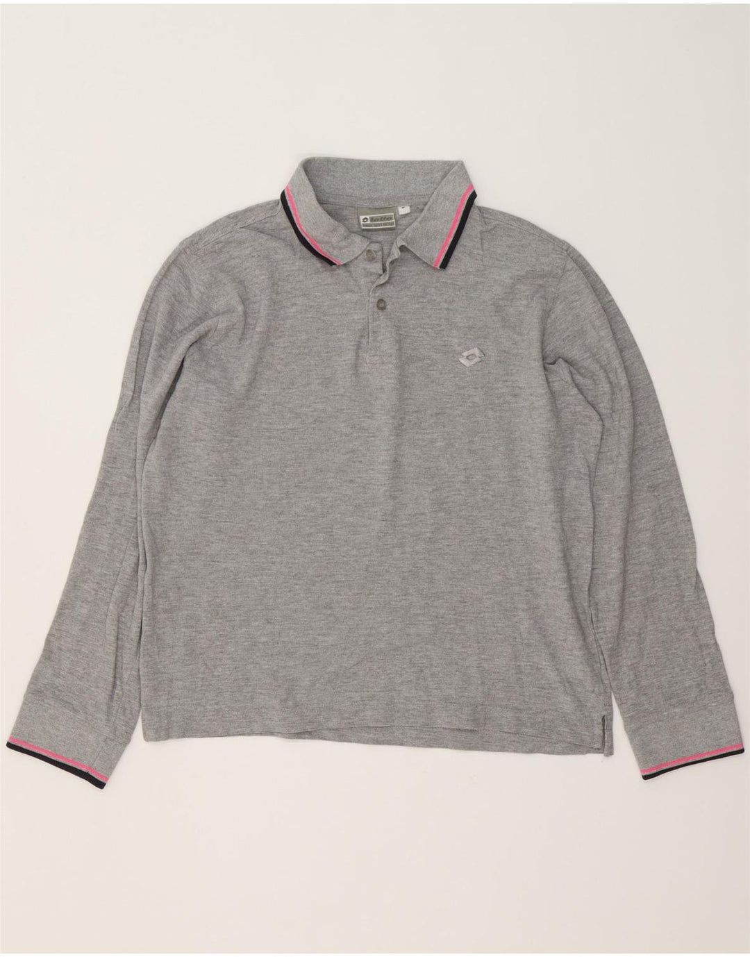 LOTTO Polo Hombre Manga Larga Algodón Gris Medio