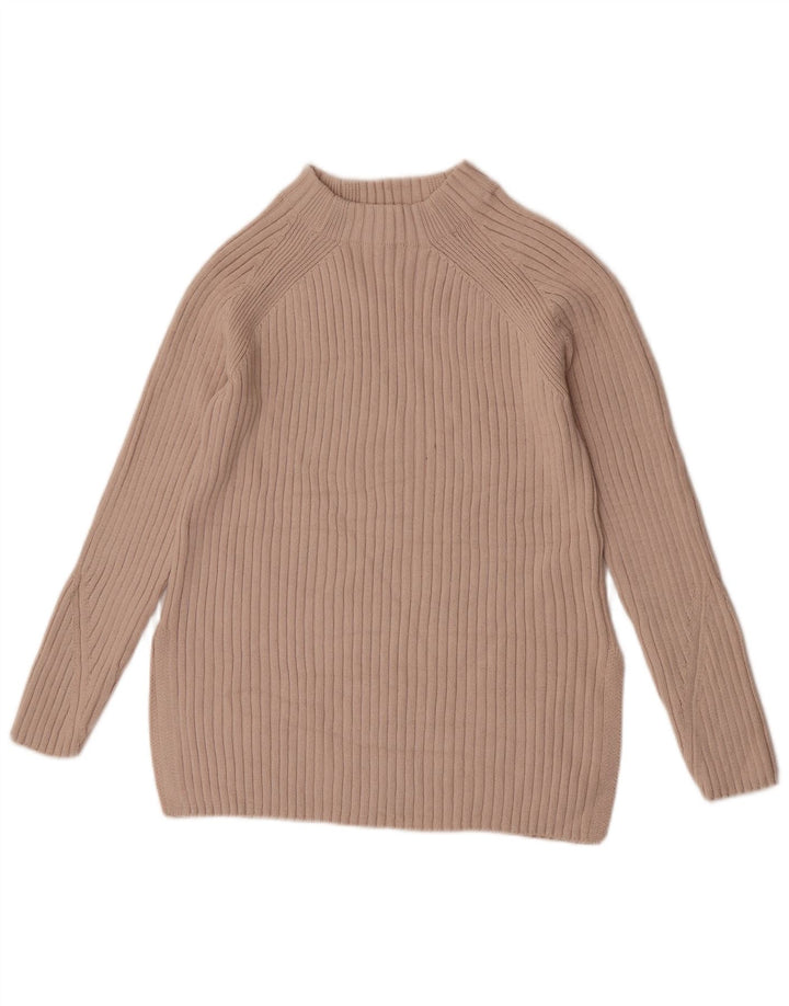 Marks & Spencer Jersey con Cuello Alto para Mujer XS Algodón Beige