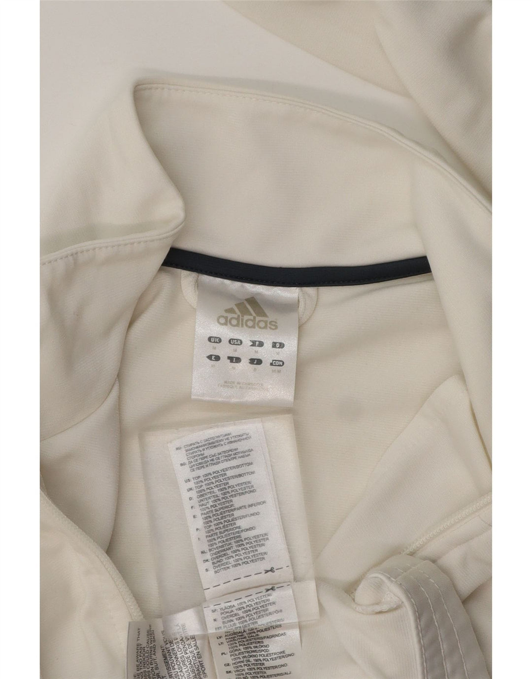 ADIDAS Hombre Chándal Top Chaqueta Mediano Blanco Colorblock Poliéster