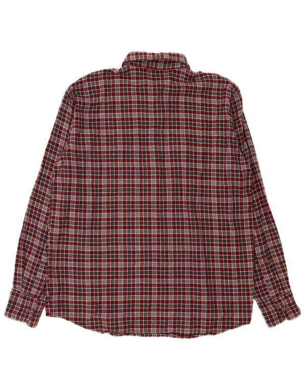 Camisa de franela para hombre Sea Barrier de algodón a cuadros en color burdeos medio