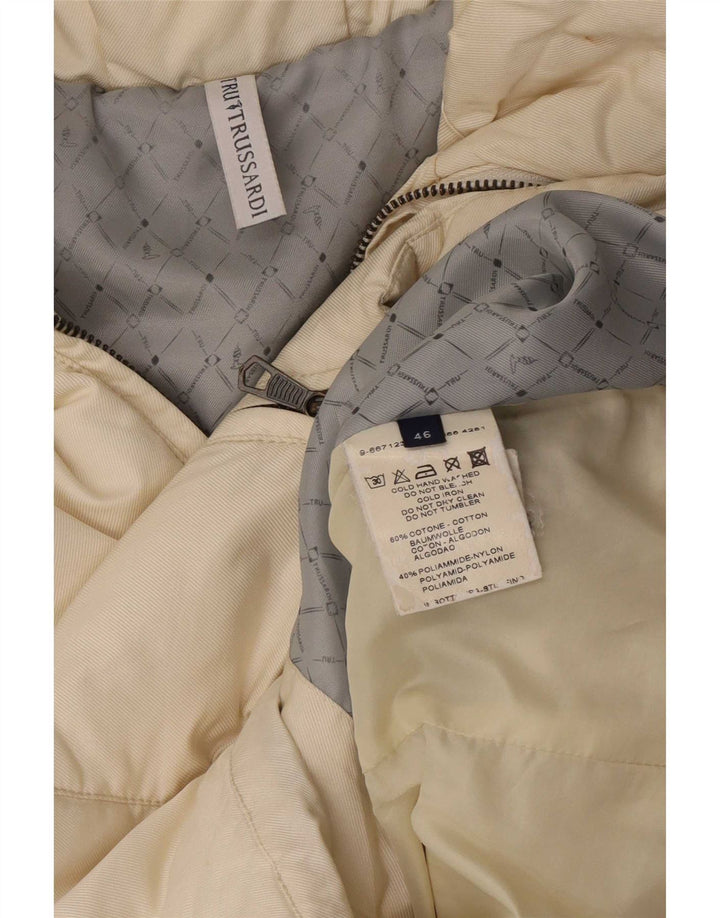 Chaqueta Acolchada Mujer Trussardi IT 46 Large Algodón Blanco Roto