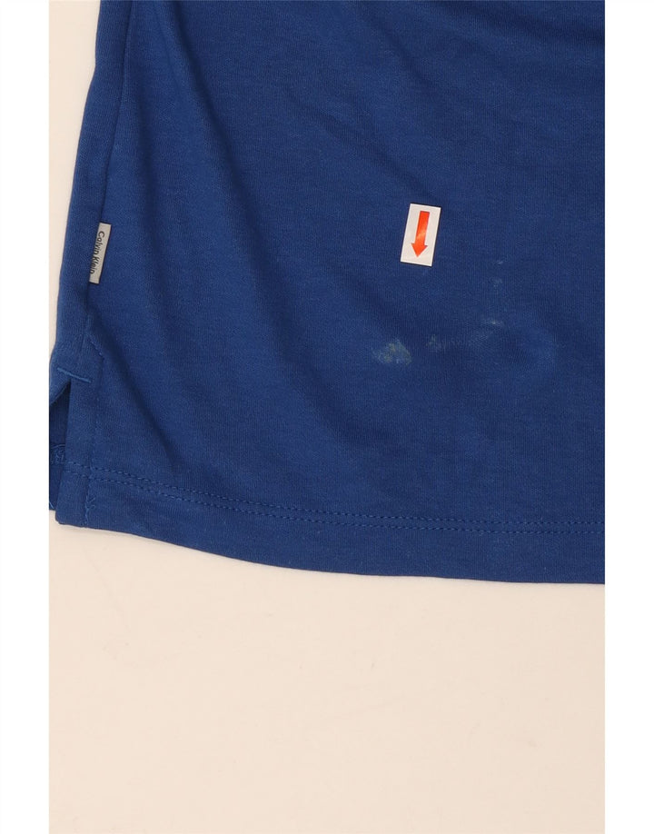CALVIN KLEIN Polo para hombre grande azul algodón