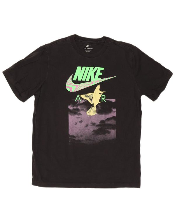 Nike Mens Graphic T-Shirt Top Large Black Cotton