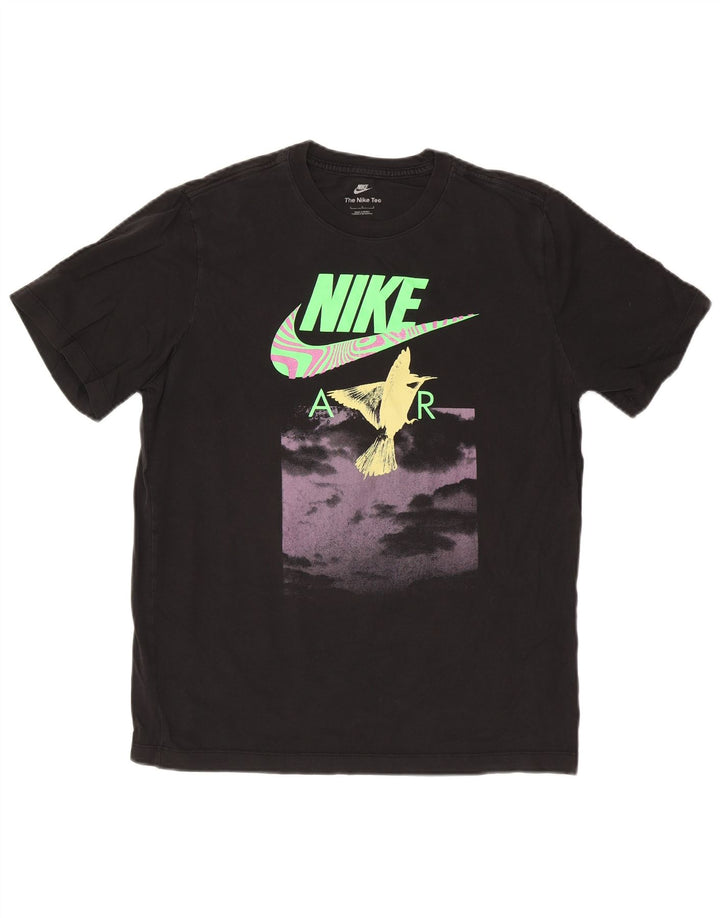 Nike - Camiseta gráfica para hombre, talla grande, algodón negro
