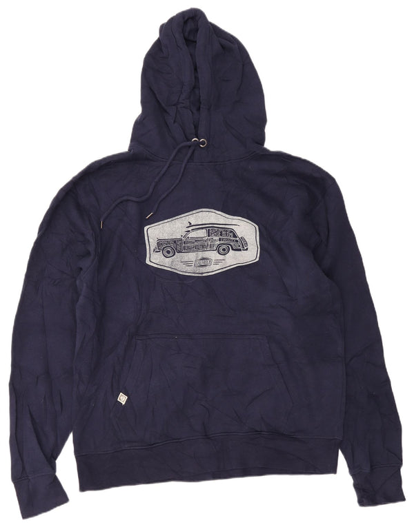 Saltrock Mens Graphic Hoodie Jumper 2XL Navy Blue Cotton
