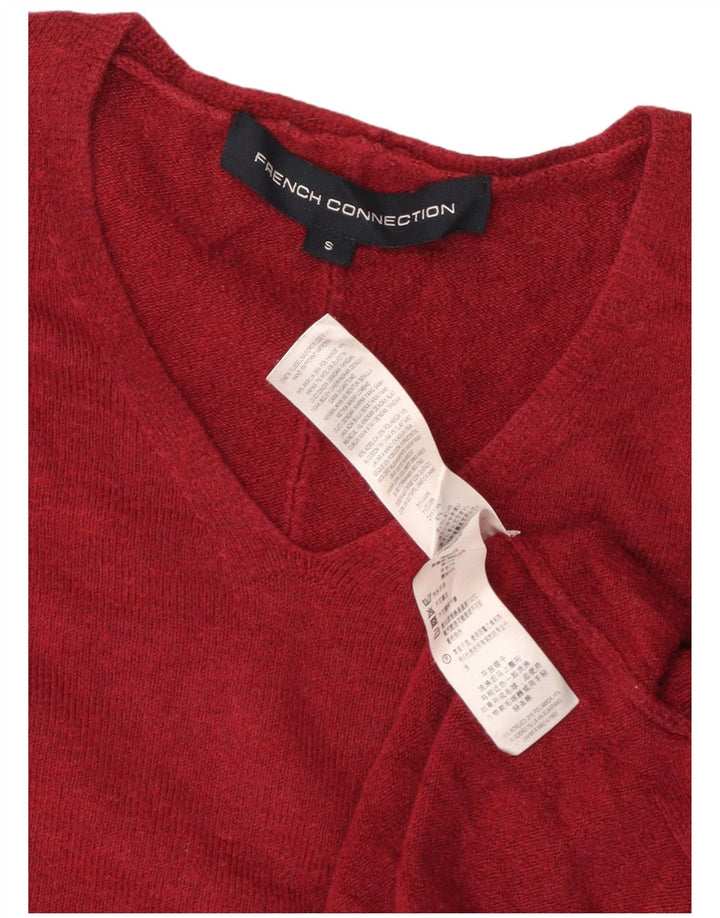 FRENCH CONNECTION Suéter tipo jersey con cuello en V para mujer UK 40 Small Borgoña