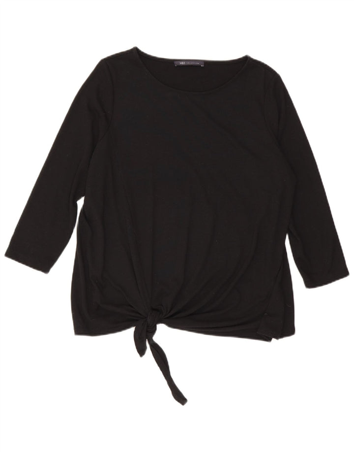 Marks & Spencer Top para mujer manga 3/4 UK 42 Mediano Poliéster negro